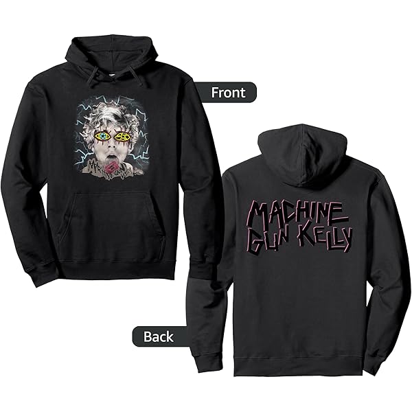 Amazon.com: Machine Gun Kelly Hoodie Cracked Glass Logo